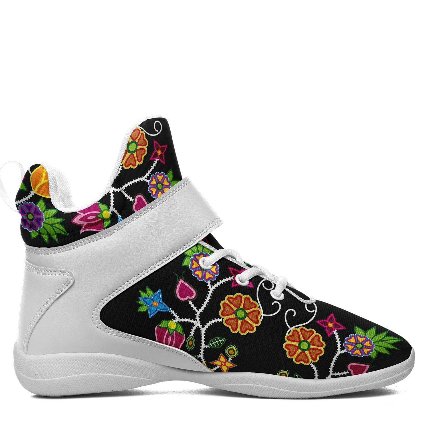 Floral Beadwork Ipottaa Basketball / Sport High Top Shoes - White Sole 49 Dzine