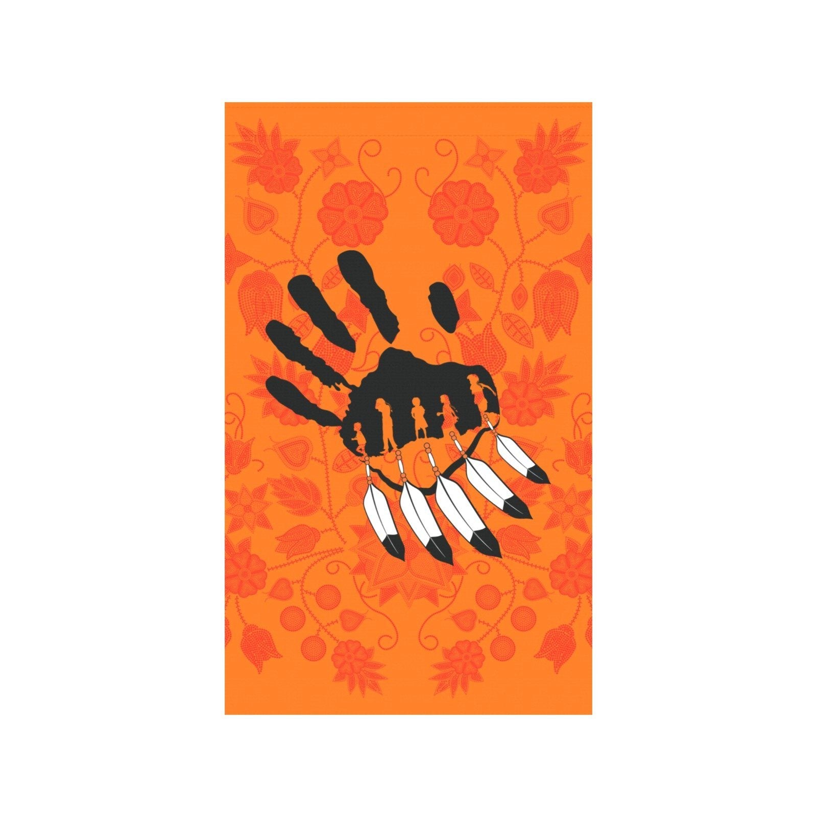 Floral Beadwork Real Orange - A feather for Each Garden Flag 36''x60'' (Two Sides Printing) Garden Flag 36‘’x60‘’ (Two Sides) e-joyer