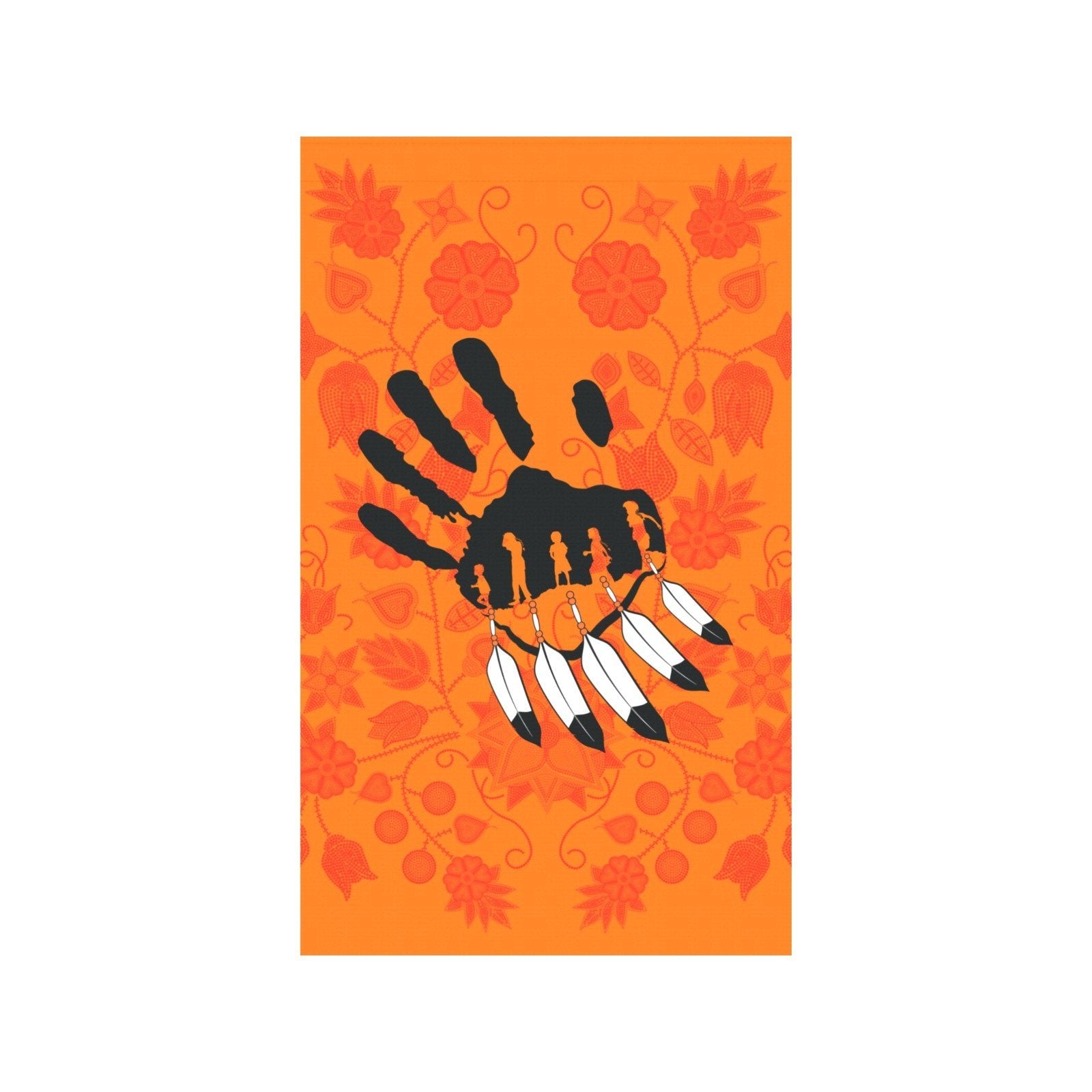 Floral Beadwork Real Orange - A feather for Each Garden Flag 36''x60'' (Two Sides Printing) Garden Flag 36‘’x60‘’ (Two Sides) e-joyer