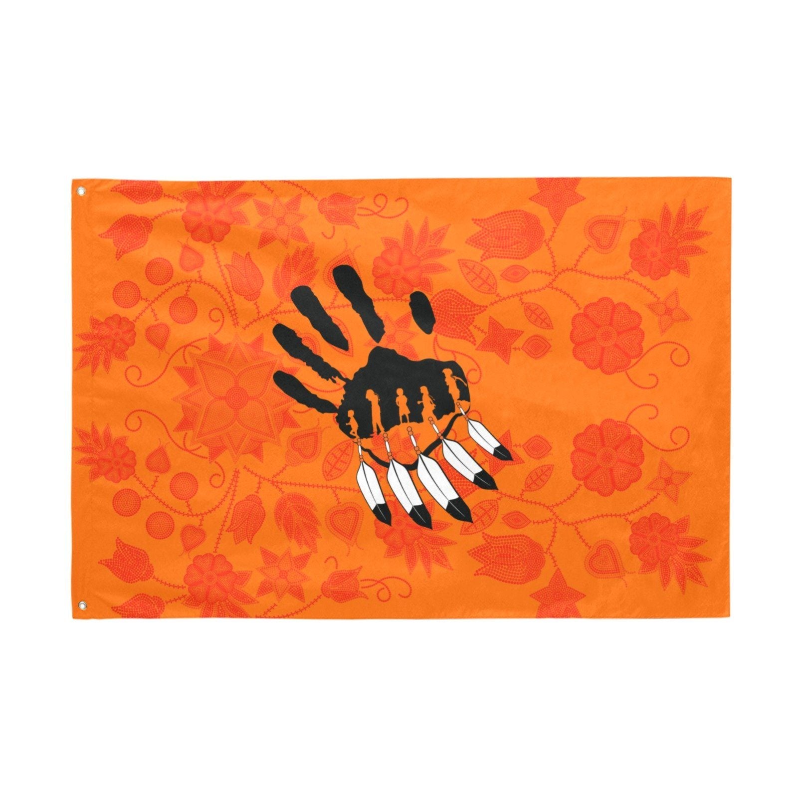 Floral Beadwork Real Orange A feather for each Garden Flag 70"x47" Garden Flag 70"x47" e-joyer