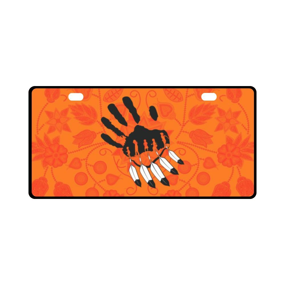 Floral Beadwork Real Orange A feather for each License Plate License Plate e-joyer