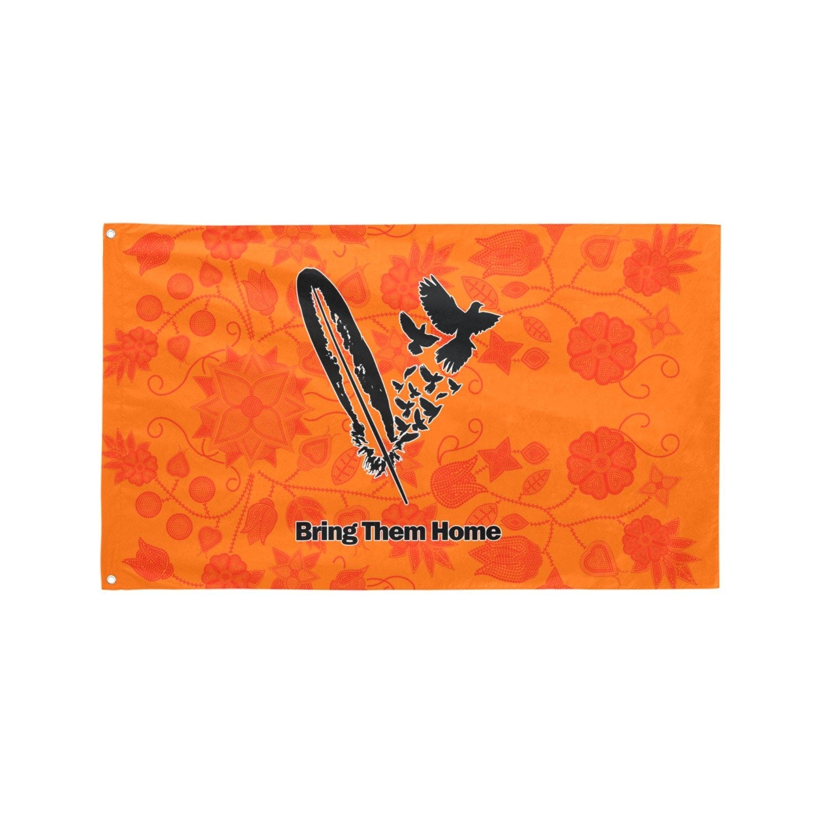 Floral Beadwork Real Orange Bring Them Home Garden Flag 59"x35" Garden Flag 59"x35" e-joyer