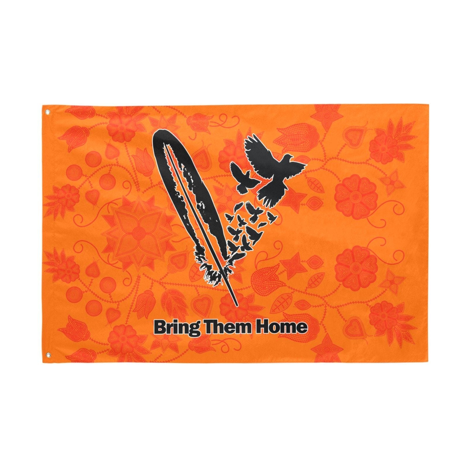 Floral Beadwork Real Orange Bring Them Home Garden Flag 70"x47" Garden Flag 70"x47" e-joyer