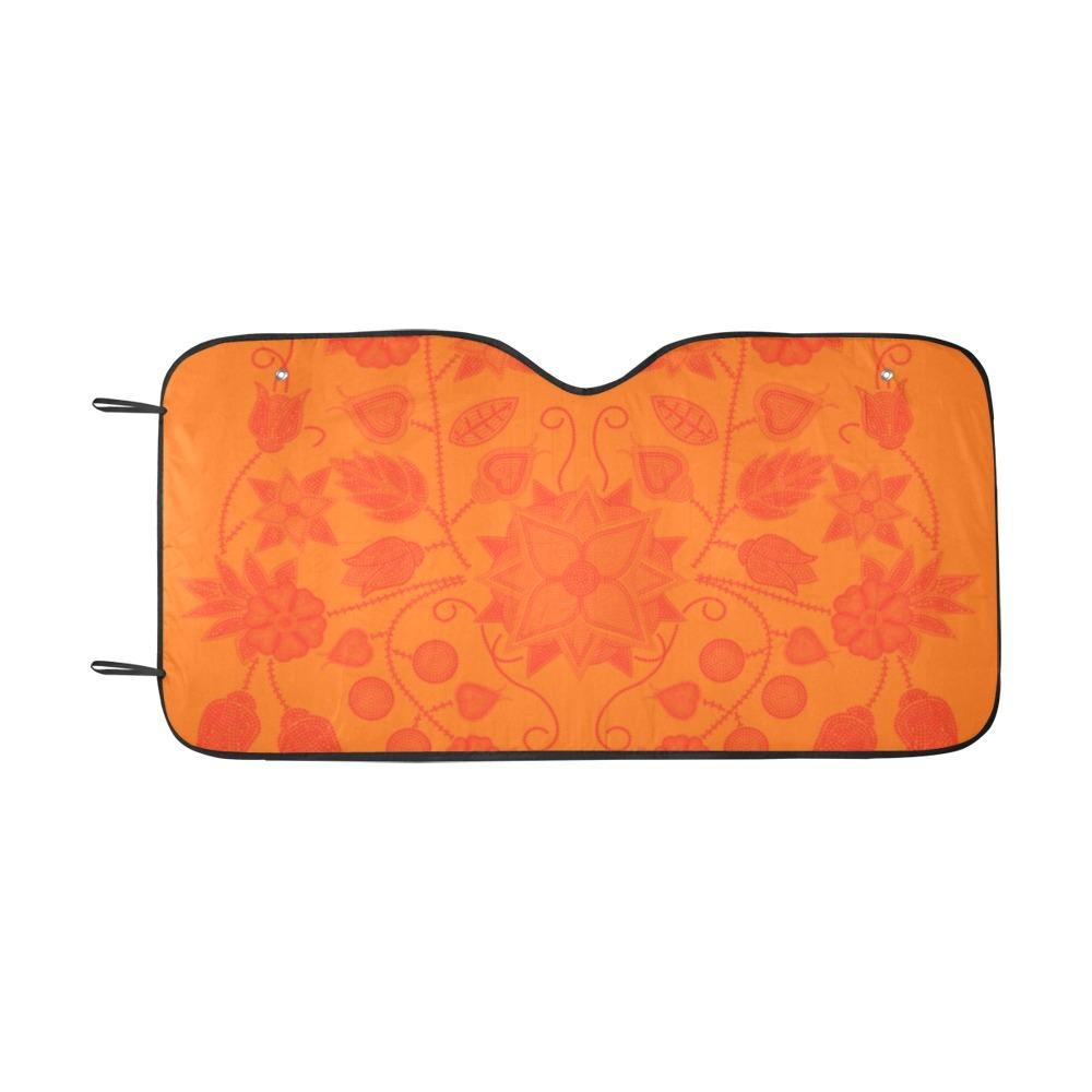 Floral Beadwork Real Orange Car Sun Shade 55"x30" Car Sun Shade e-joyer