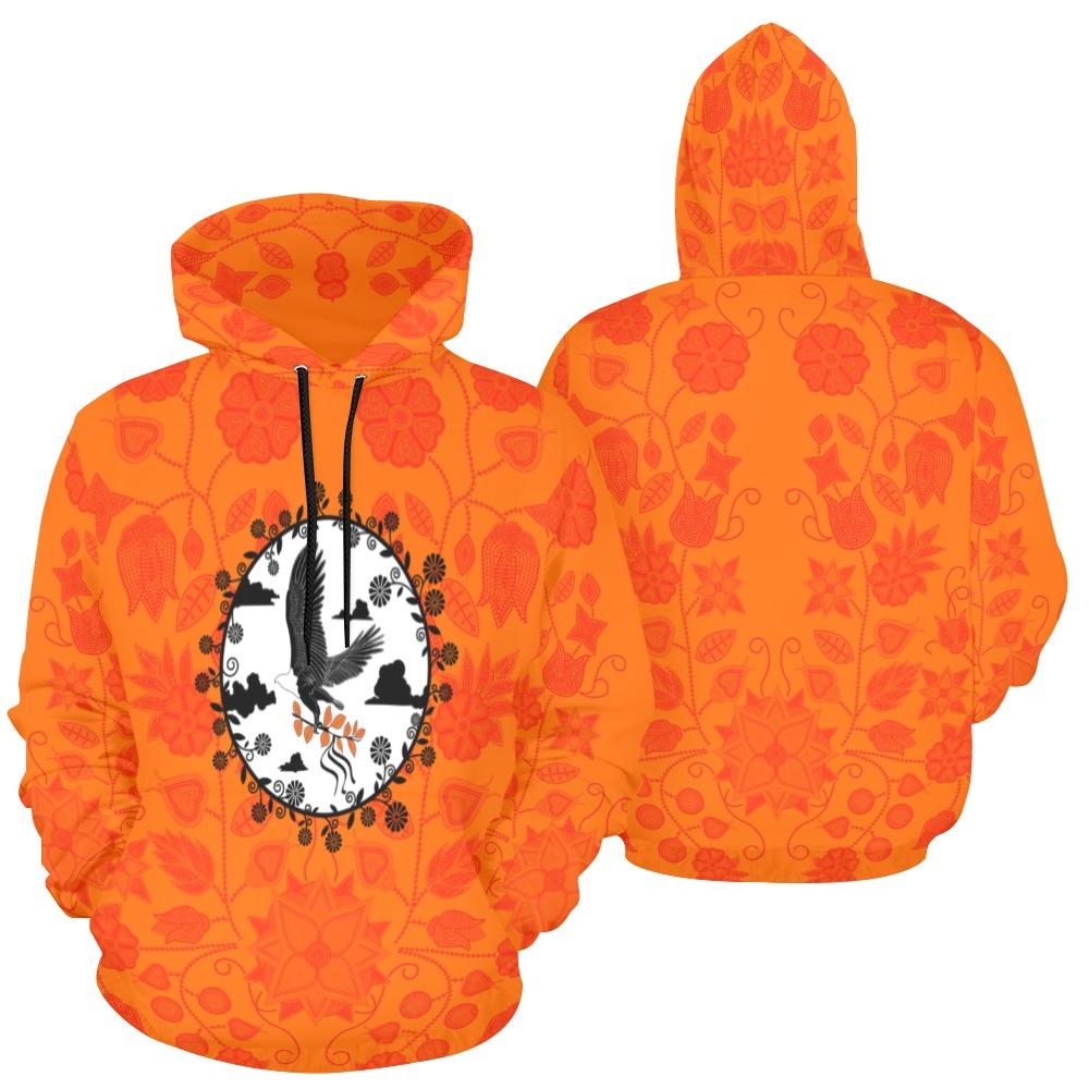 Floral Beadwork Real Orange Carrying Their Prayers All Over Print Hoodie for Women (USA Size) (Model H13) All Over Print Hoodie for Women (H13) e-joyer