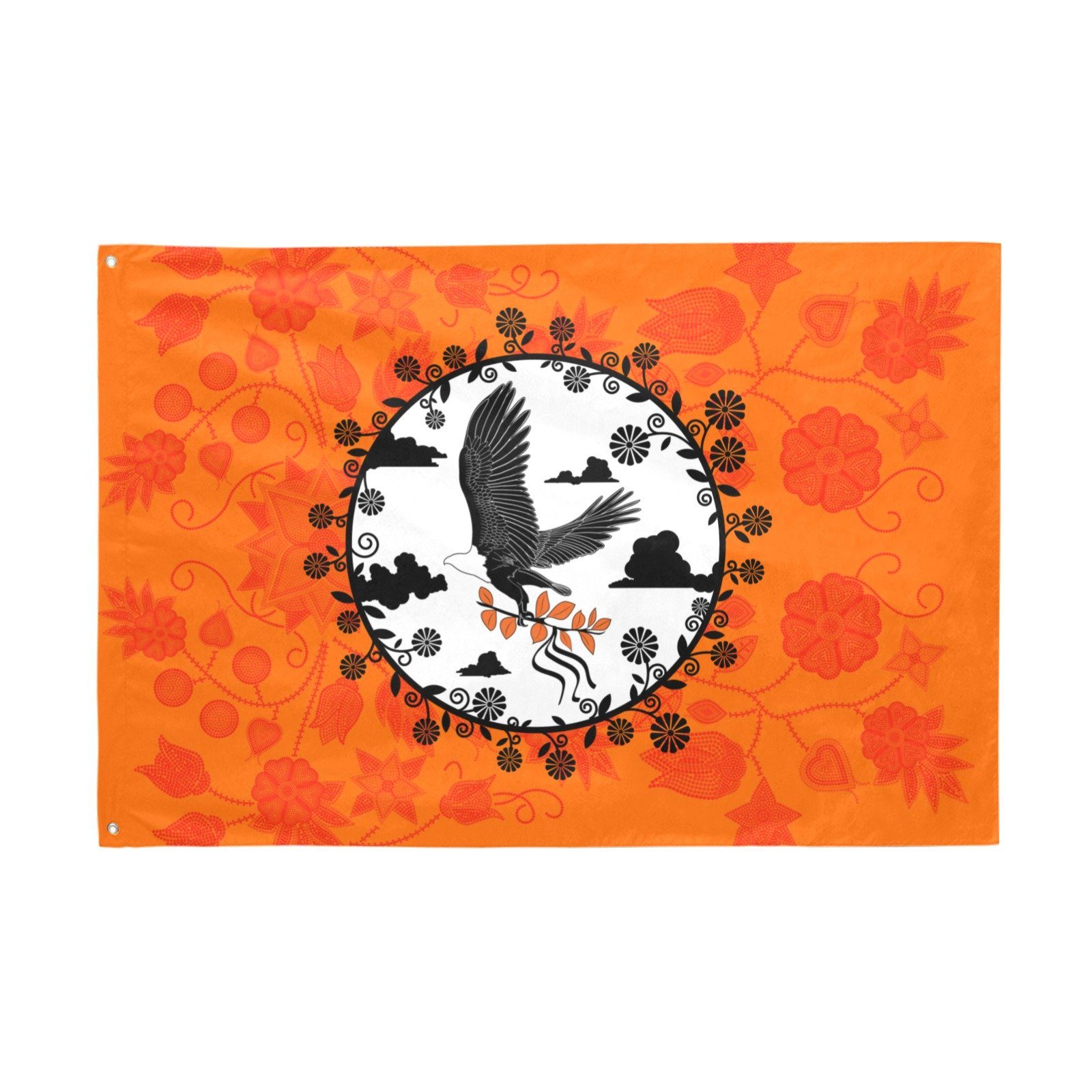 Floral Beadwork Real Orange Carrying Their Prayers Garden Flag 70"x47" Garden Flag 70"x47" e-joyer