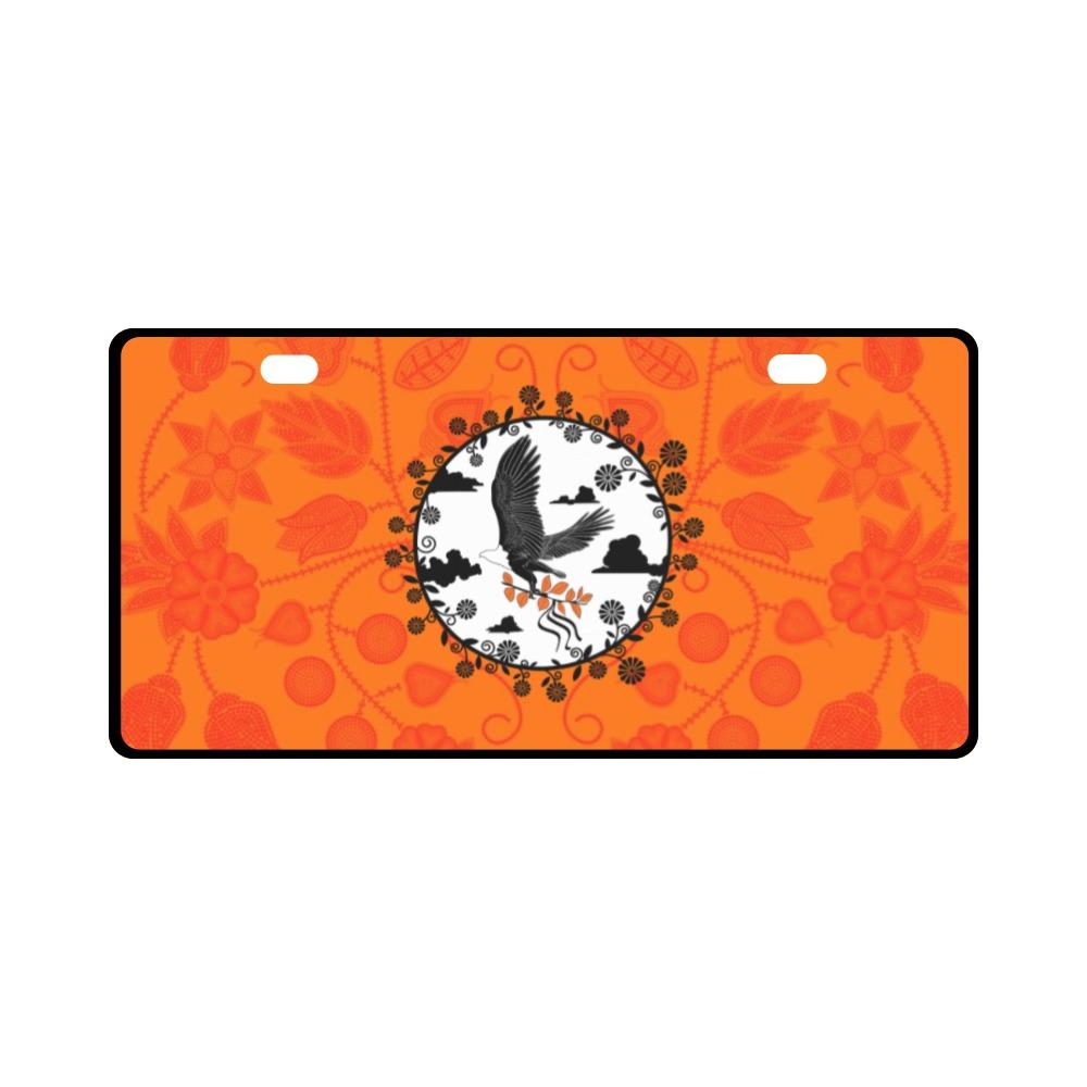 Floral Beadwork Real Orange Carrying Their Prayers License Plate License Plate e-joyer