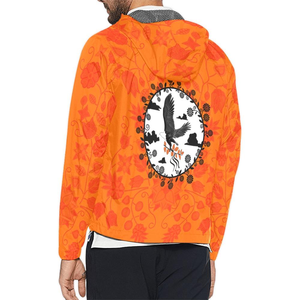 Floral Beadwork Real Orange Carrying Their Prayers Unisex All Over Print Windbreaker (Model H23) All Over Print Windbreaker for Men (H23) e-joyer