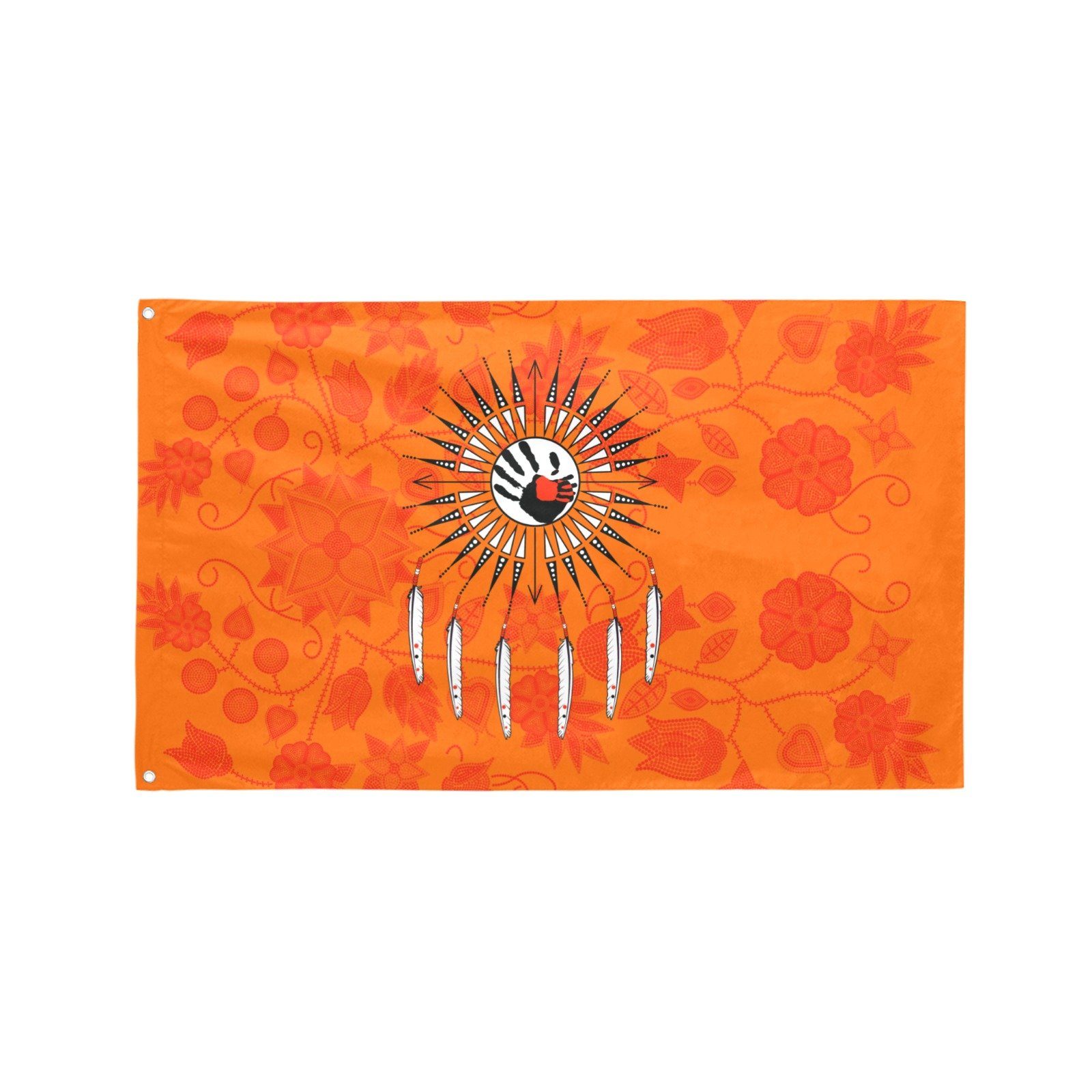 Floral Beadwork Real Orange Feather Directions Garden Flag 59"x35" Garden Flag 59"x35" e-joyer