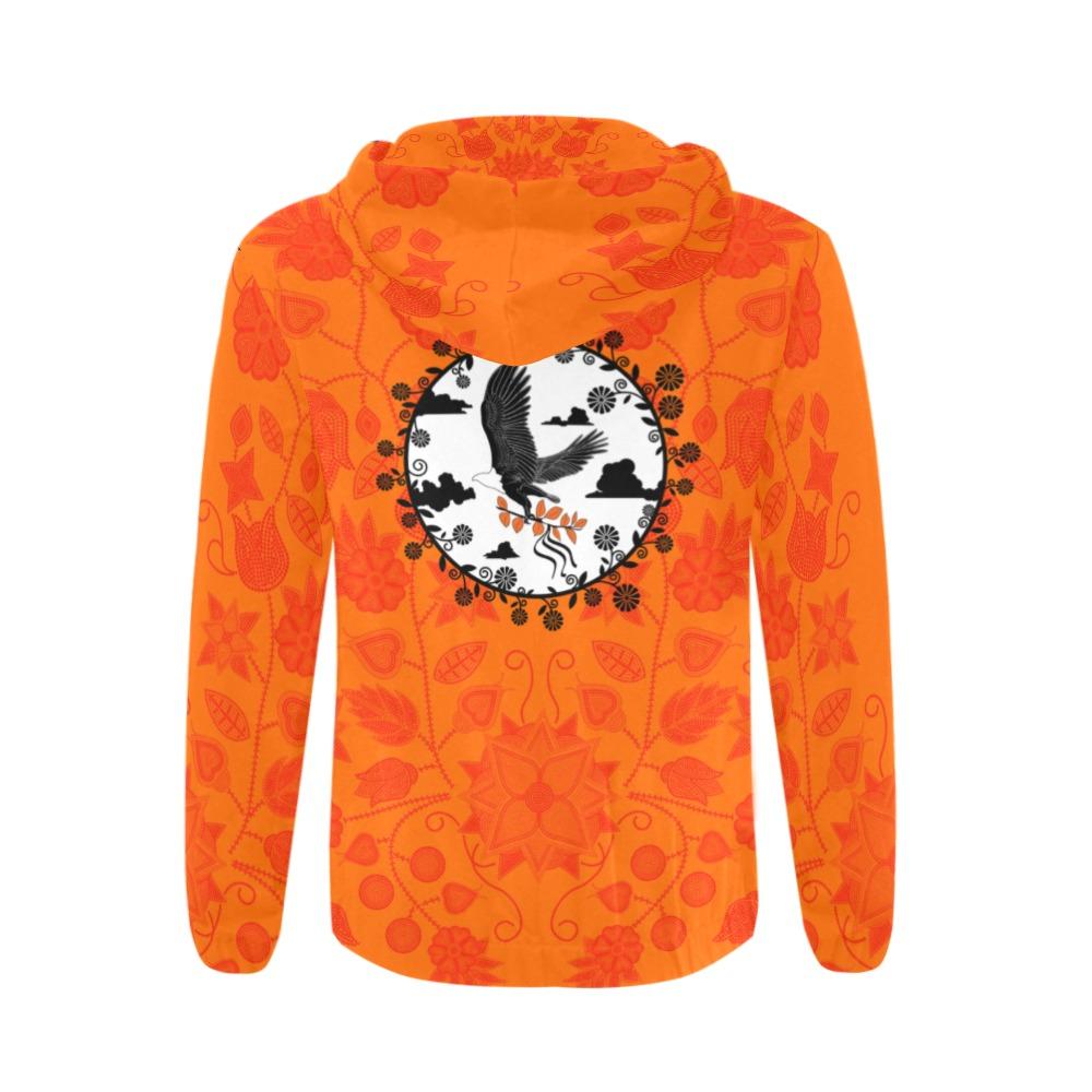 Floral Beadwork Real Orange Orange Carrying Their Prayers All Over Print Full Zip Hoodie for Men (Model H14) All Over Print Full Zip Hoodie for Men (H14) e-joyer