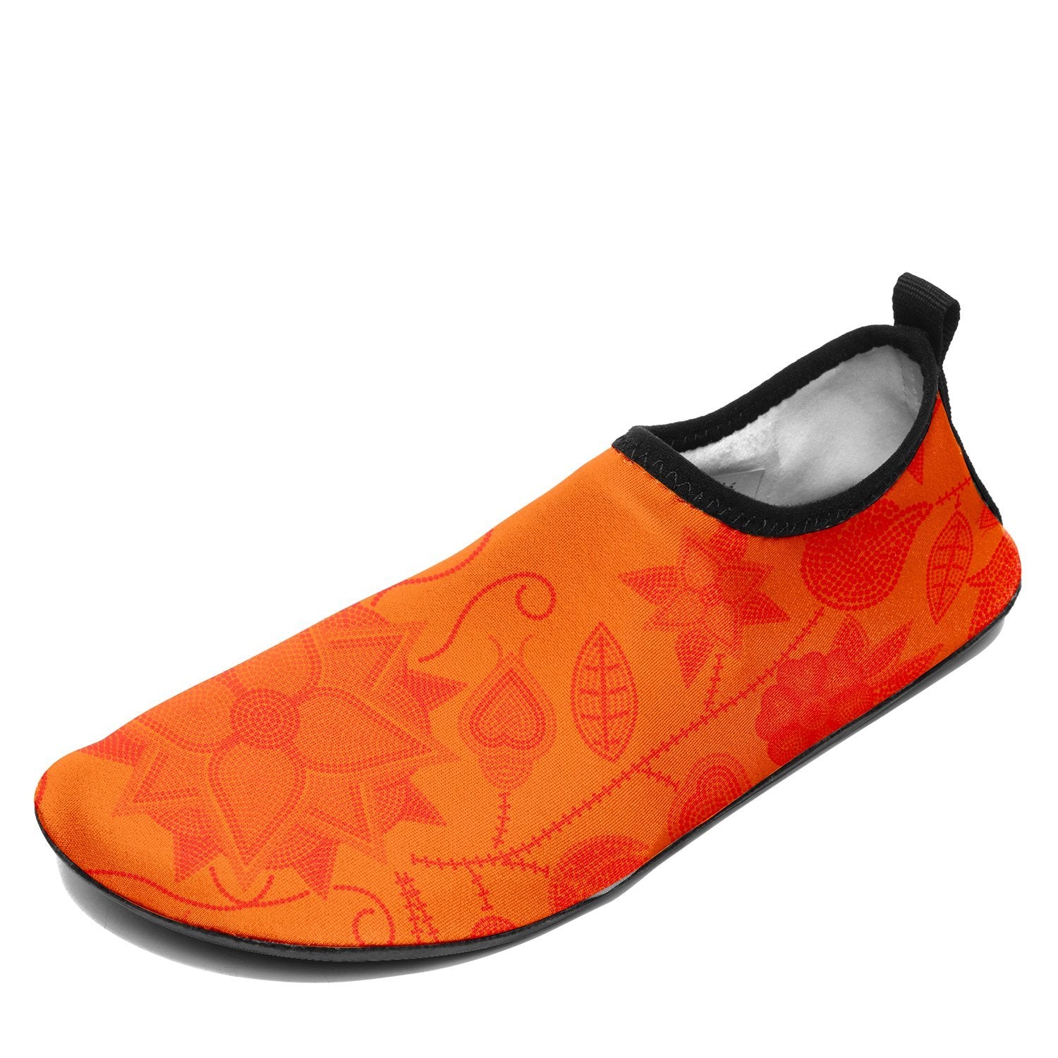 Floral Beadwork Real Orange Sockamoccs Slip On Shoes Herman