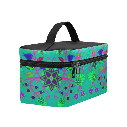 Floral Beadwork Seven Clans Deep Lake Cosmetic Bag/Large (Model 1658) Cosmetic Bag e-joyer