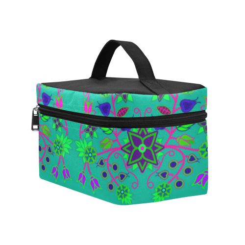 Floral Beadwork Seven Clans Deep Lake Cosmetic Bag/Large (Model 1658) Cosmetic Bag e-joyer