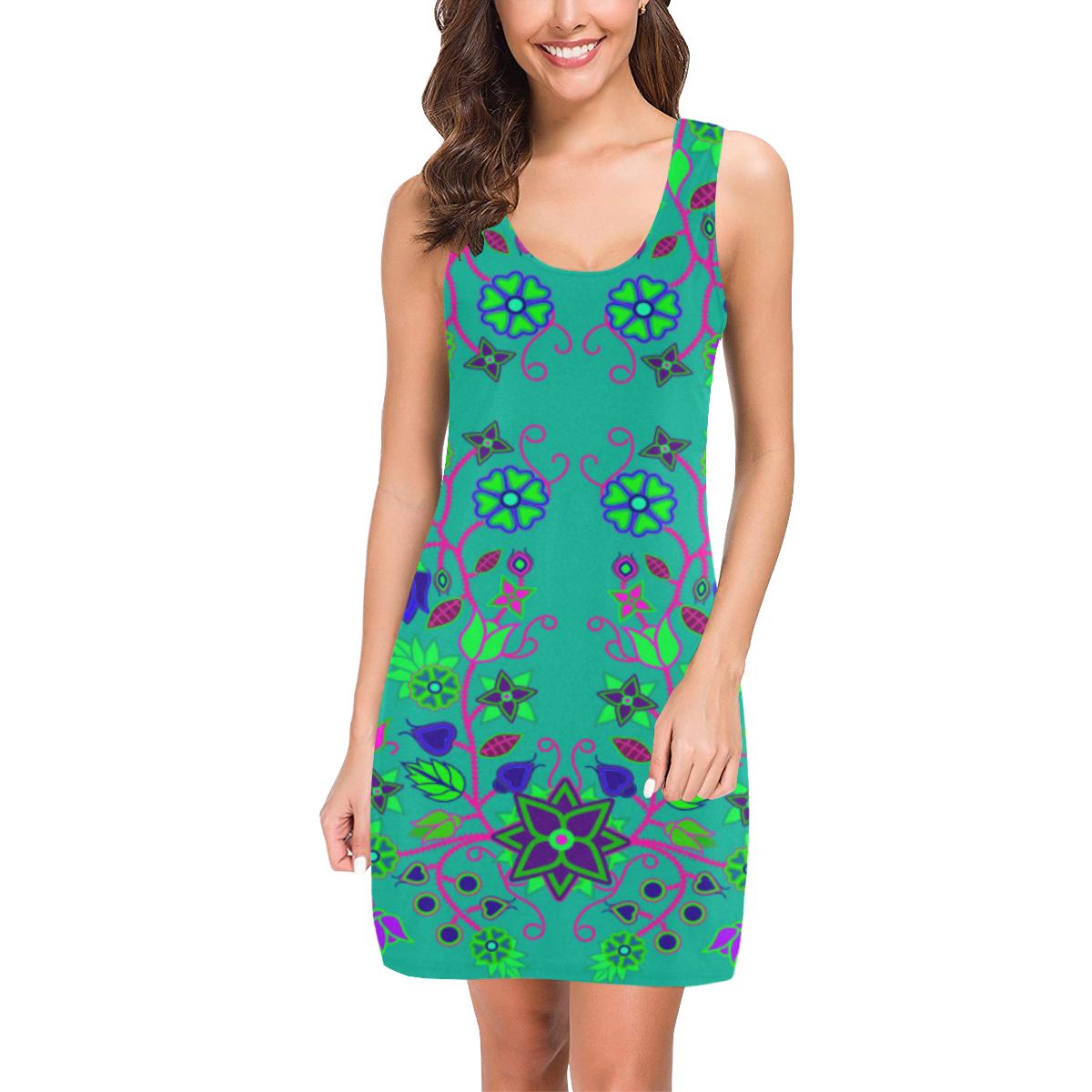 Floral Beadwork Seven Clans Deep Lake IkstsÃmiwa Vest Dress (Model D06) Medea Vest Dress (D06) e-joyer