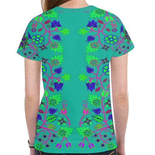 Floral Beadwork Seven Clans Deep Lake New All Over Print T-shirt for Women (Model T45) New All Over Print T-shirt for Women (T45) e-joyer