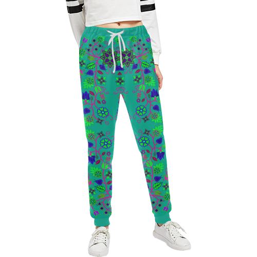 Floral Beadwork Seven Clans Deep Lake Women's All Over Print Sweatpants (Model L11) Women's All Over Print Sweatpants (L11) e-joyer