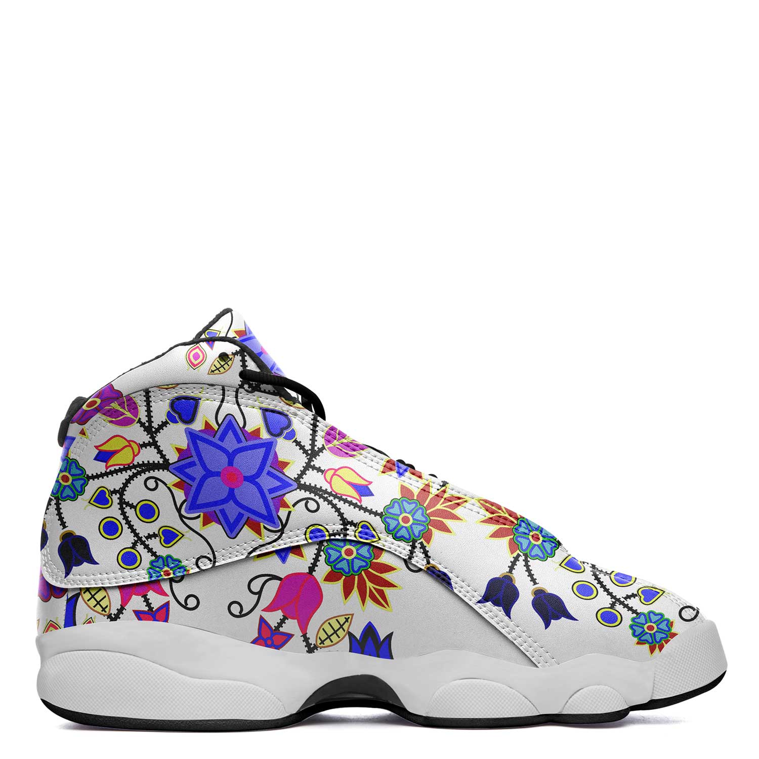 Floral Beadwork Seven Clans White Athletic Shoes Herman