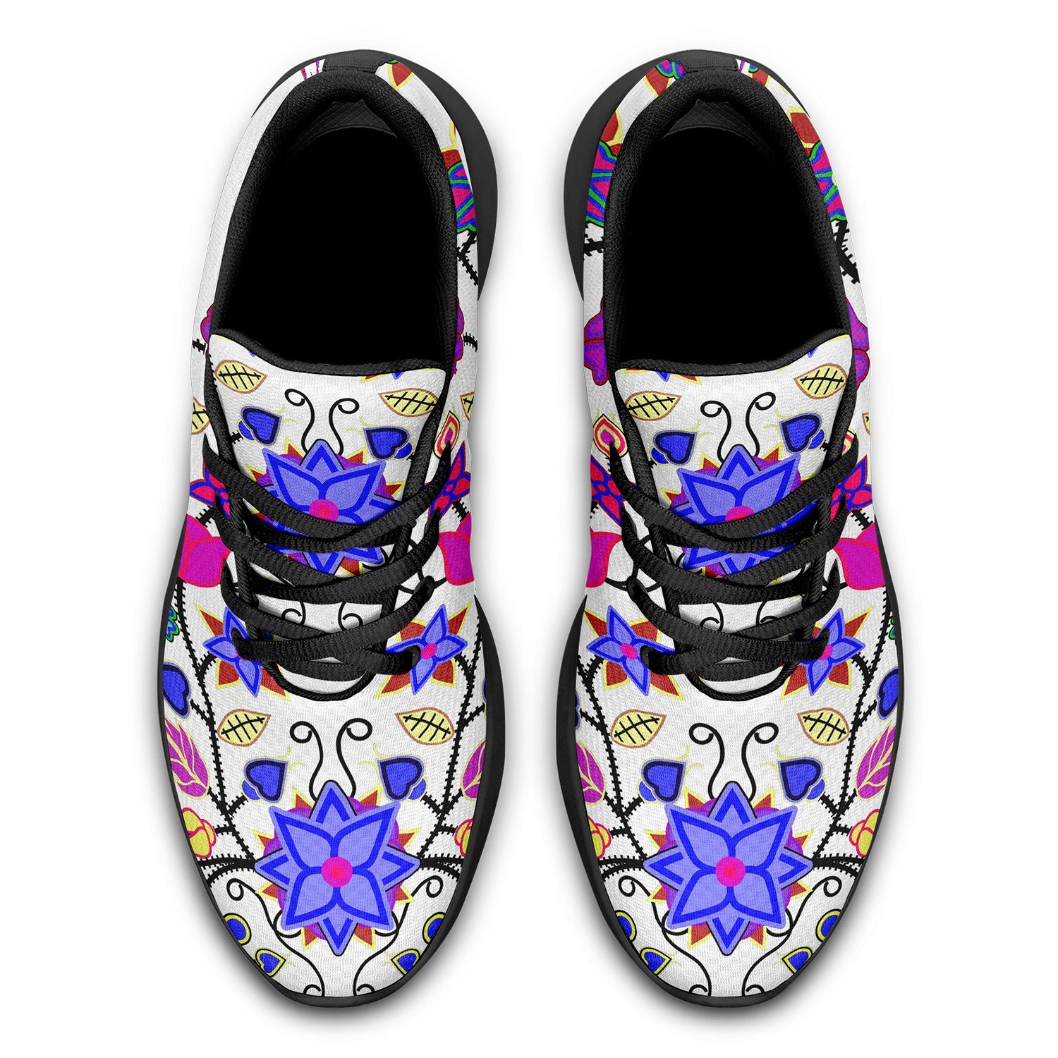 Floral Beadwork Seven Clans White Ikkaayi Sport Sneakers 49 Dzine