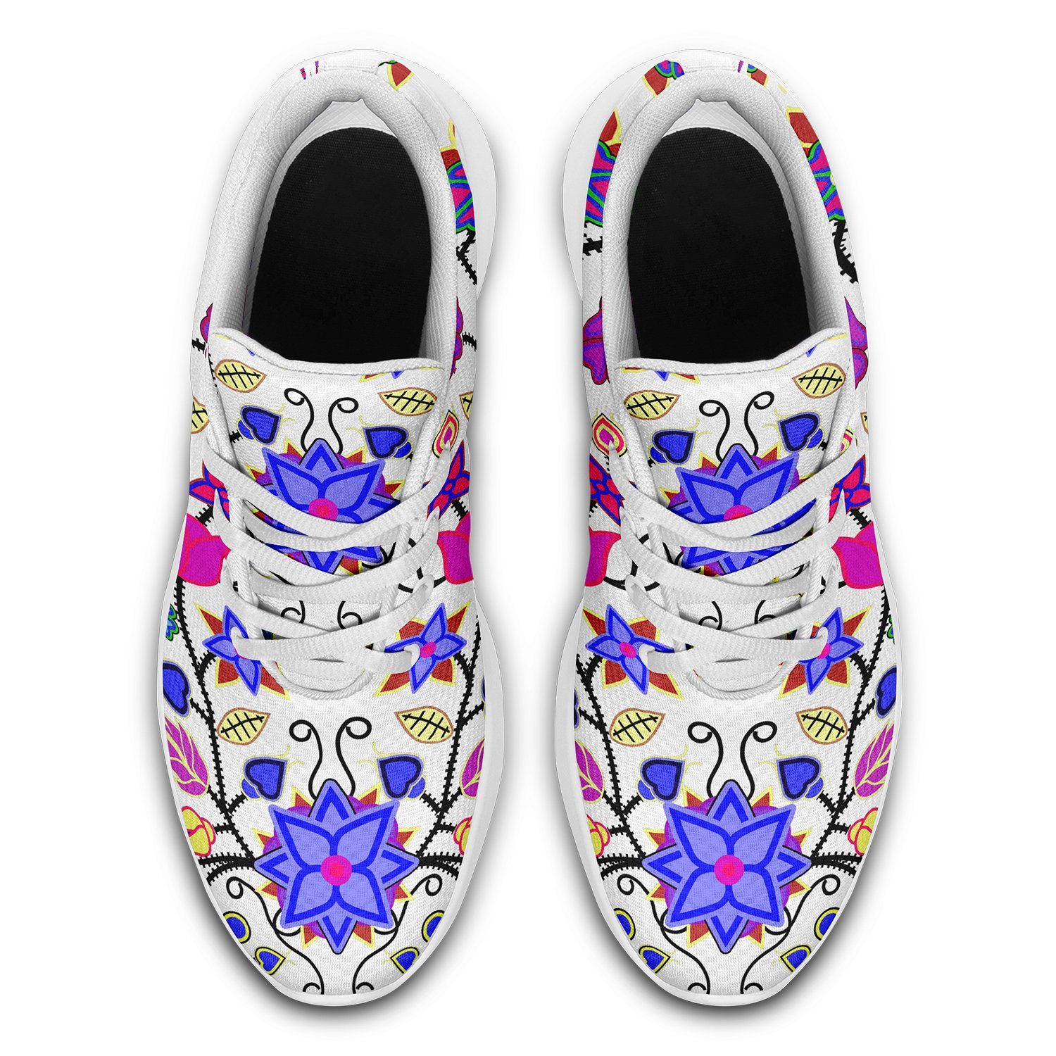 Floral Beadwork Seven Clans White Ikkaayi Sport Sneakers 49 Dzine