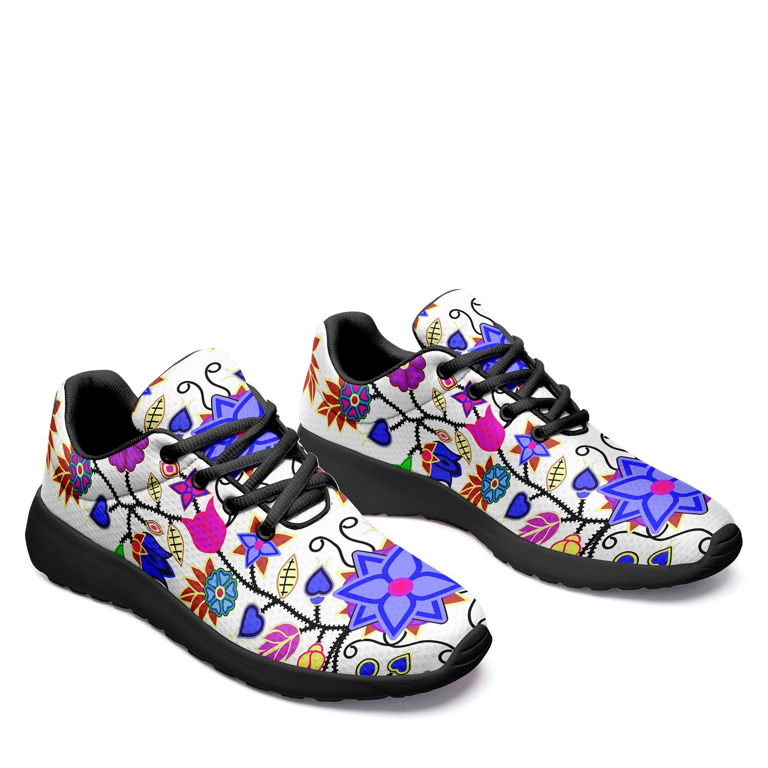 Floral Beadwork Seven Clans White Ikkaayi Sport Sneakers 49 Dzine