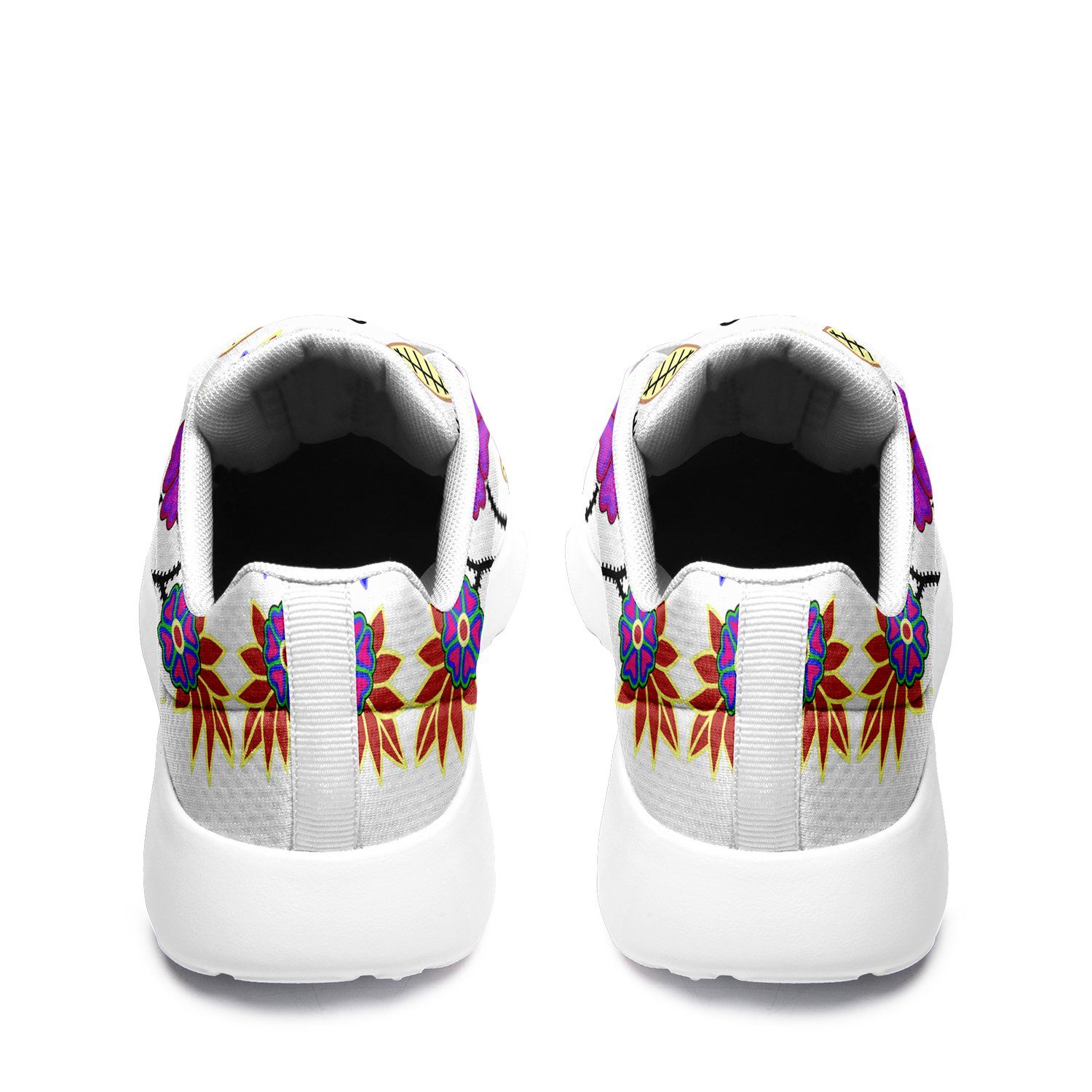 Floral Beadwork Seven Clans White Ikkaayi Sport Sneakers 49 Dzine