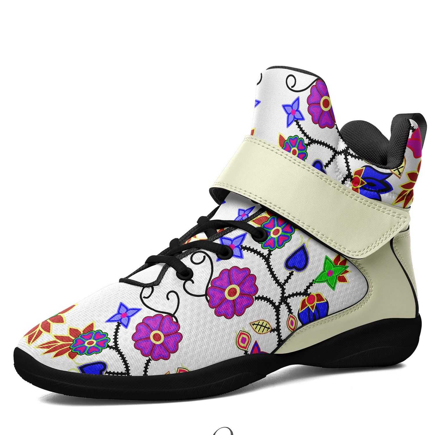 Floral Beadwork Seven Clans White Ipottaa Basketball / Sport High Top Shoes 49 Dzine