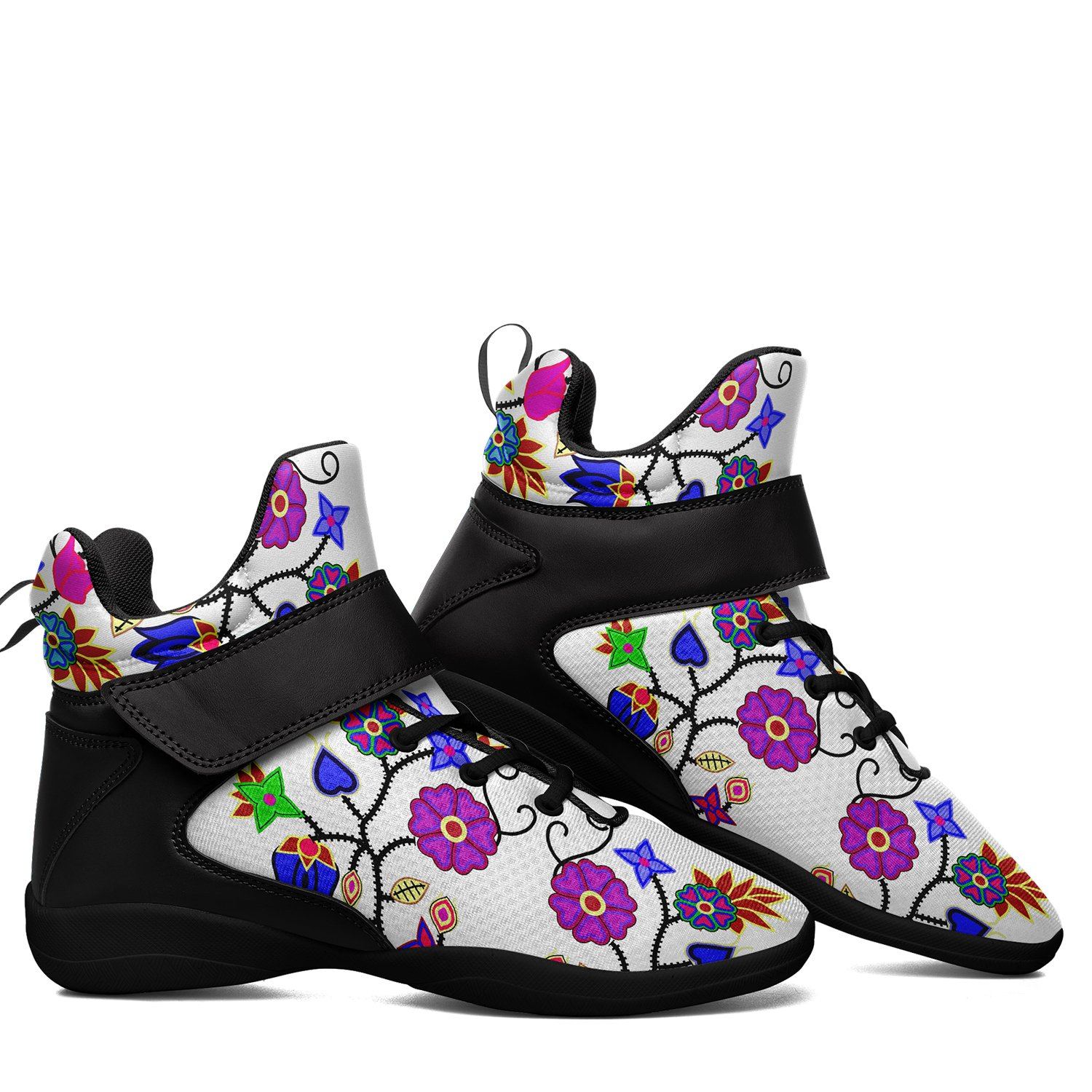 Floral Beadwork Seven Clans White Ipottaa Basketball / Sport High Top Shoes 49 Dzine