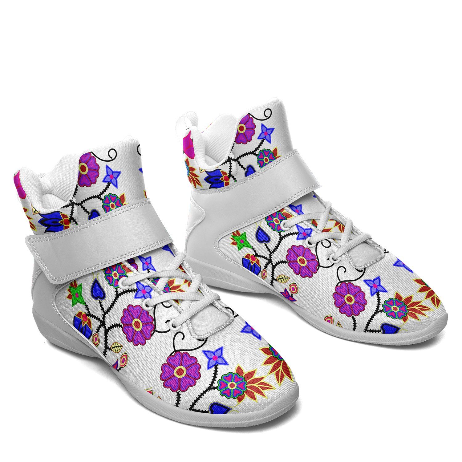 Floral Beadwork Seven Clans White Ipottaa Basketball / Sport High Top Shoes 49 Dzine