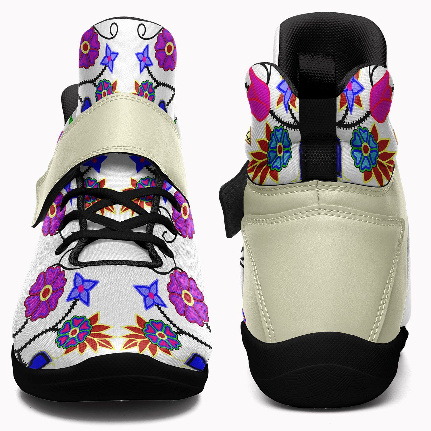 Floral Beadwork Seven Clans White Ipottaa Basketball / Sport High Top Shoes 49 Dzine