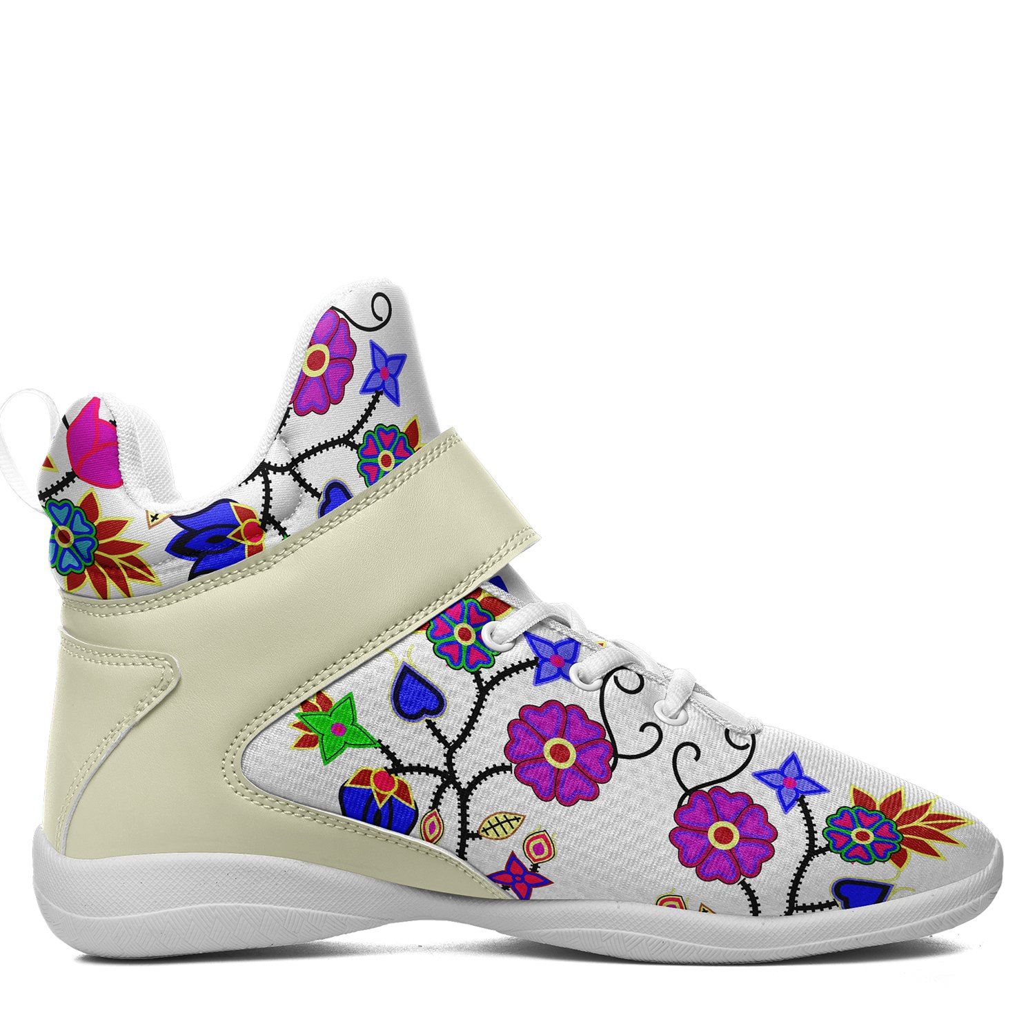 Floral Beadwork Seven Clans White Ipottaa Basketball / Sport High Top Shoes 49 Dzine