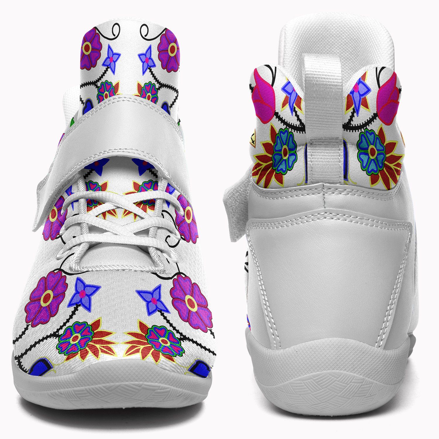 Floral Beadwork Seven Clans White Ipottaa Basketball / Sport High Top Shoes 49 Dzine
