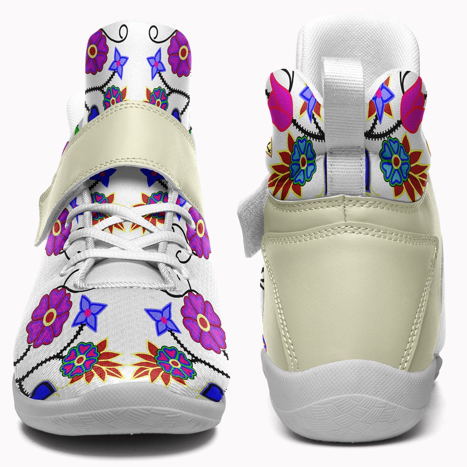 Floral Beadwork Seven Clans White Ipottaa Basketball / Sport High Top Shoes 49 Dzine