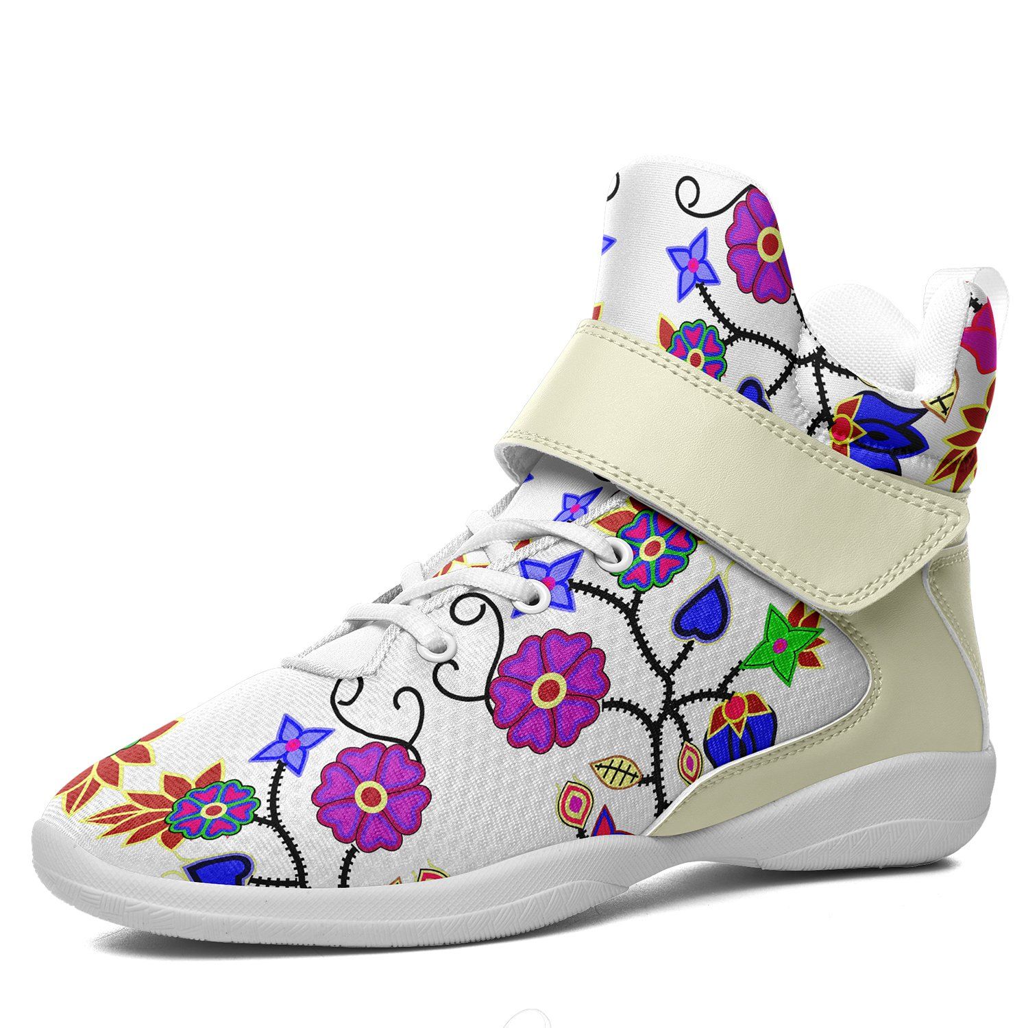 Floral Beadwork Seven Clans White Ipottaa Basketball / Sport High Top Shoes 49 Dzine