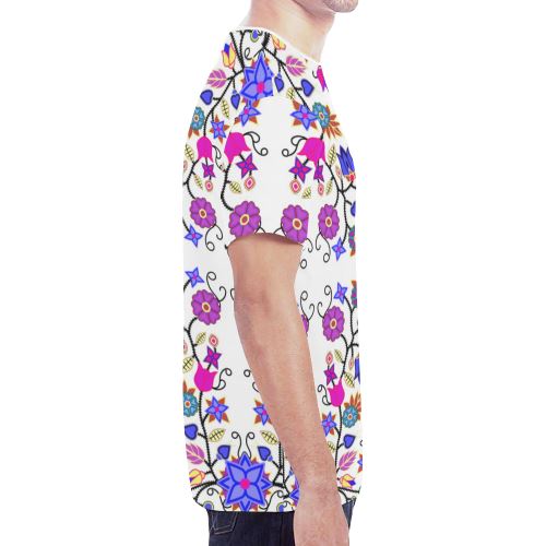 Floral Beadwork Seven Clans White New All Over Print T-shirt for Men (Model T45) New All Over Print T-shirt for Men (T45) e-joyer