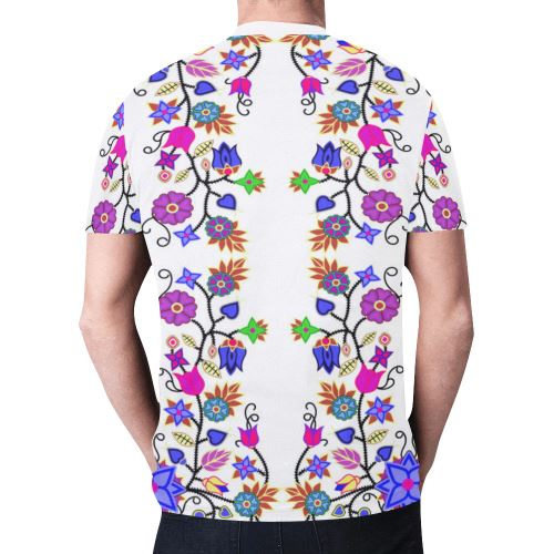 Floral Beadwork Seven Clans White New All Over Print T-shirt for Men (Model T45) New All Over Print T-shirt for Men (T45) e-joyer