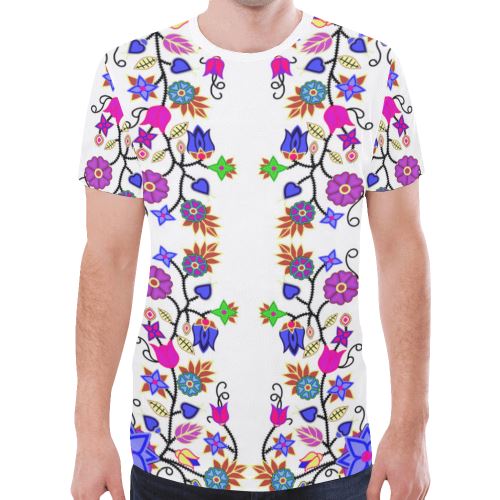 Floral Beadwork Seven Clans White New All Over Print T-shirt for Men (Model T45) New All Over Print T-shirt for Men (T45) e-joyer