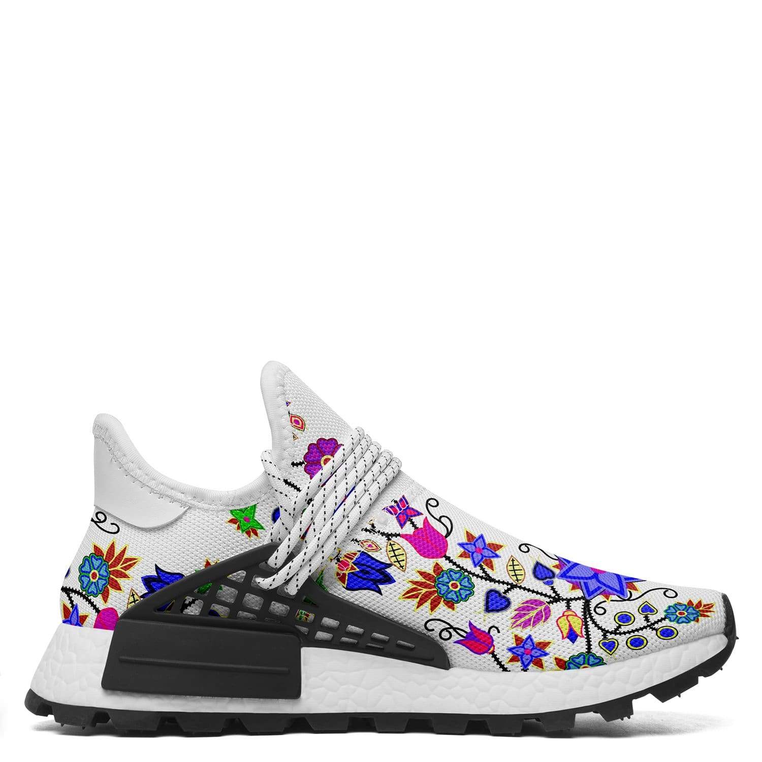 Floral Beadwork Seven Clans White Okaki Sneakers Shoes 49 Dzine