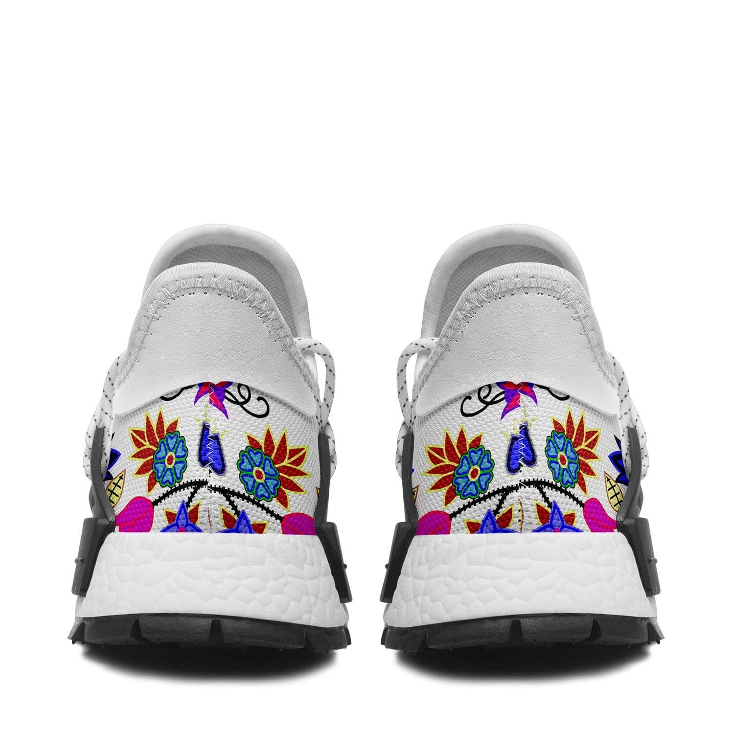 Floral Beadwork Seven Clans White Okaki Sneakers Shoes 49 Dzine