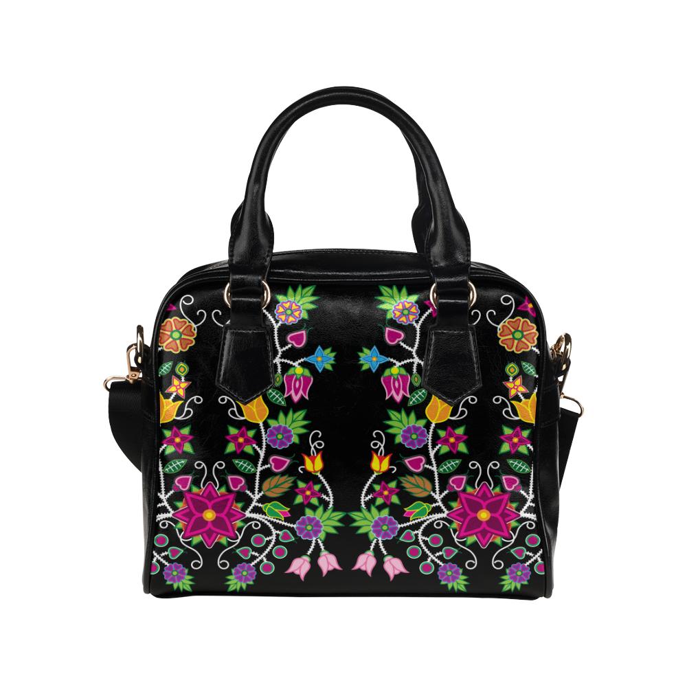 Floral Beadwork Shoulder Handbag (Model 1634) Shoulder Handbags (1634) e-joyer