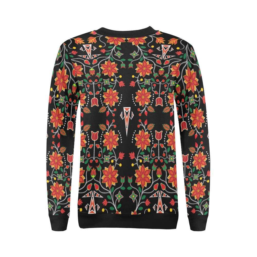 Floral Beadwork Six Bands All Over Print Crewneck Sweatshirt for Women (Model H18) Crewneck Sweatshirt for Women (H18) e-joyer