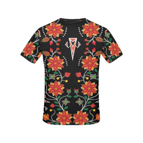 Floral Beadwork Six Bands All Over Print T-shirt for Women/Large Size (USA Size) (Model T40) All Over Print T-Shirt for Women/Large (T40) e-joyer