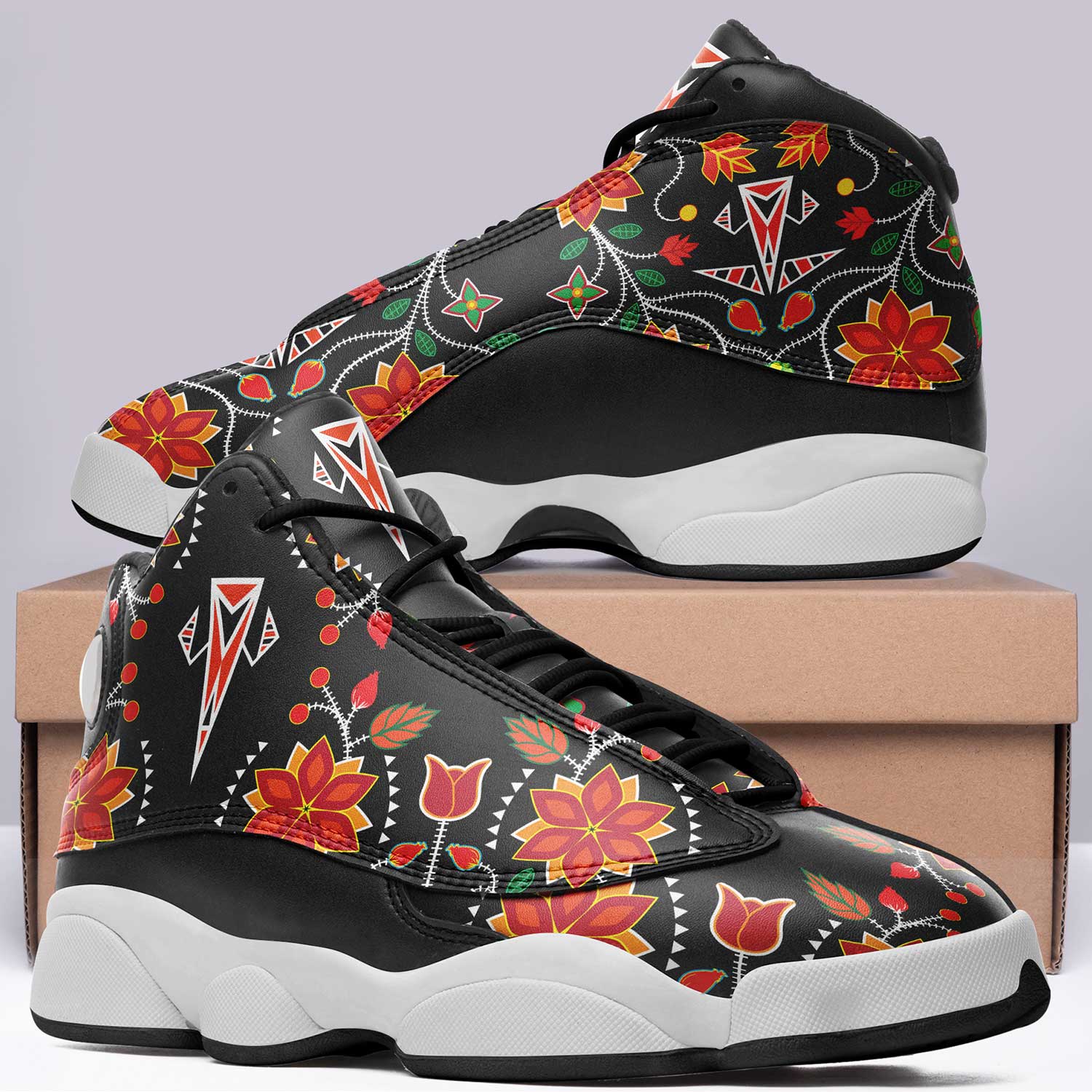 Floral Beadwork Six Bands Athletic Shoes Herman
