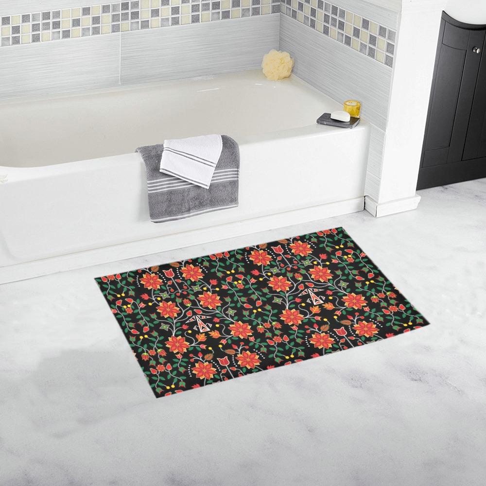 Floral Beadwork Six Bands Bath Rug 16''x 28'' Bath Rug 16''x 28'' e-joyer