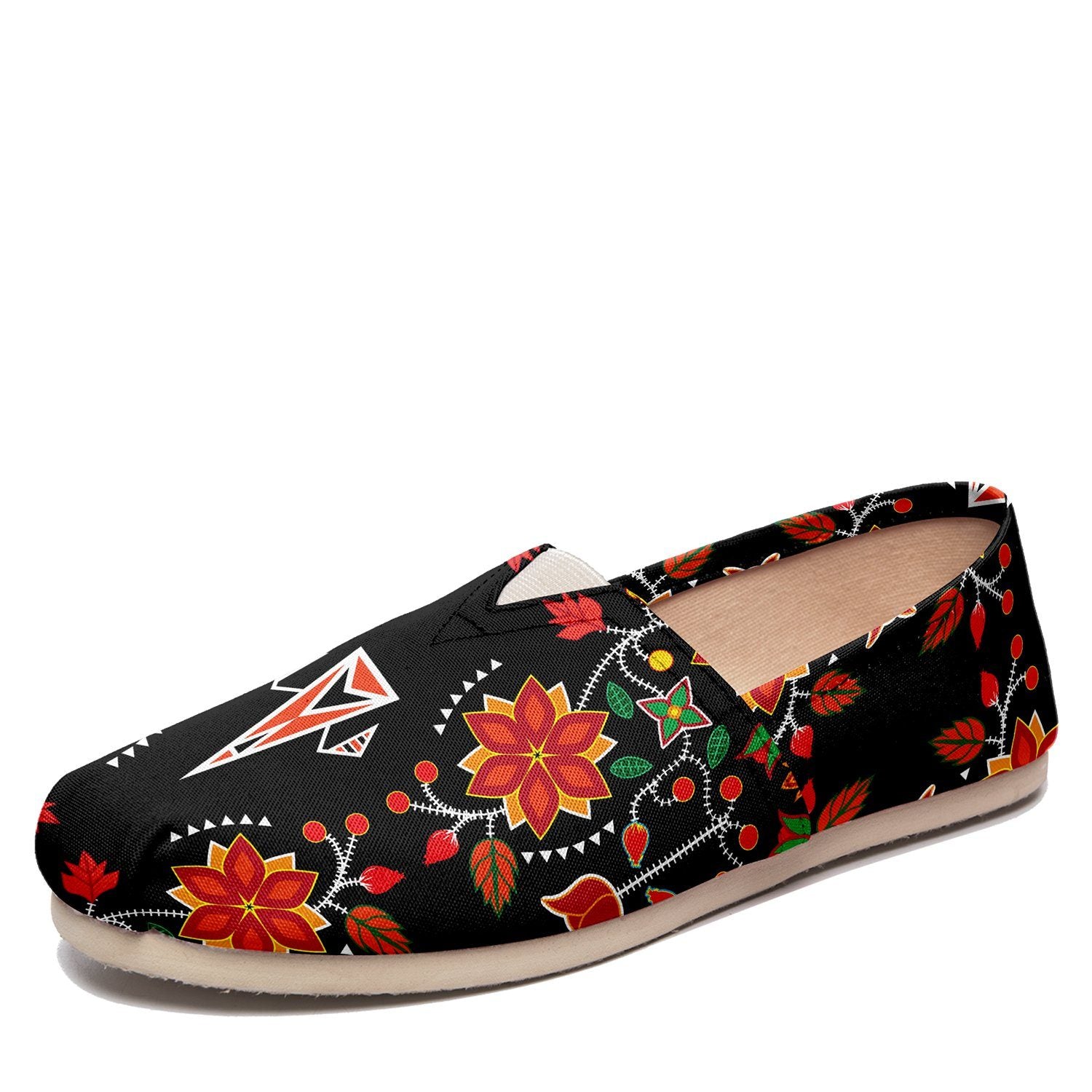 Floral Beadwork Six Bands Casual Unisex Slip On Shoe Herman