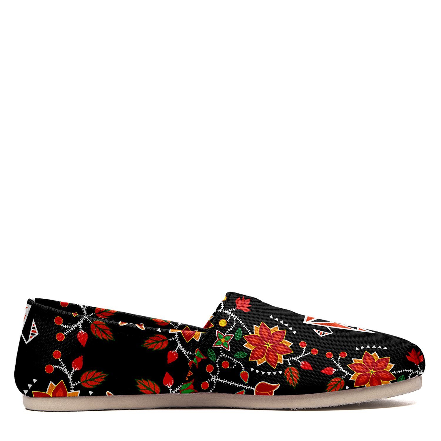 Floral Beadwork Six Bands Casual Unisex Slip On Shoe Herman