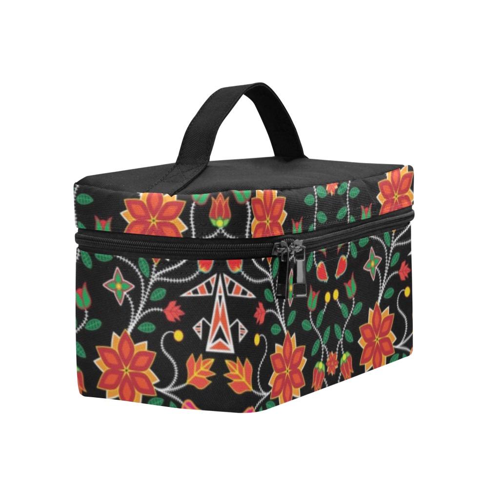 Floral Beadwork Six Bands Cosmetic Bag/Large (Model 1658) bag e-joyer