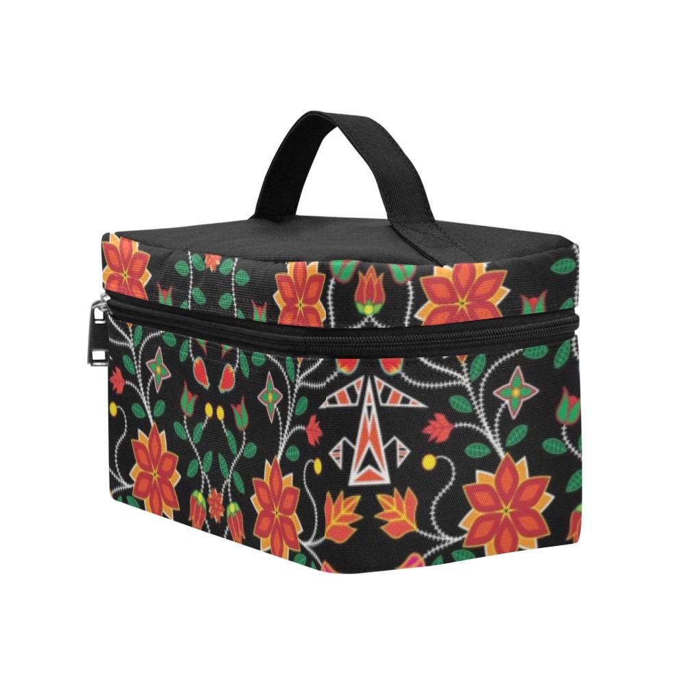 Floral Beadwork Six Bands Cosmetic Bag/Large (Model 1658) bag e-joyer