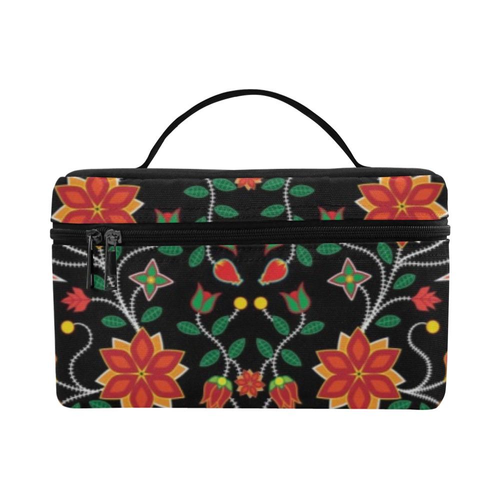 Floral Beadwork Six Bands Cosmetic Bag/Large (Model 1658) bag e-joyer