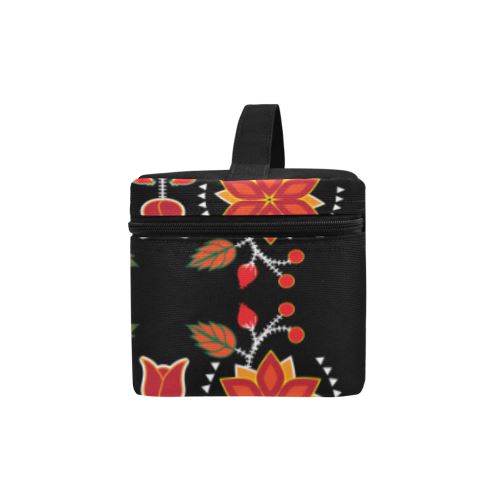 Floral Beadwork Six Bands Cosmetic Bag/Large (Model 1658) Cosmetic Bag e-joyer