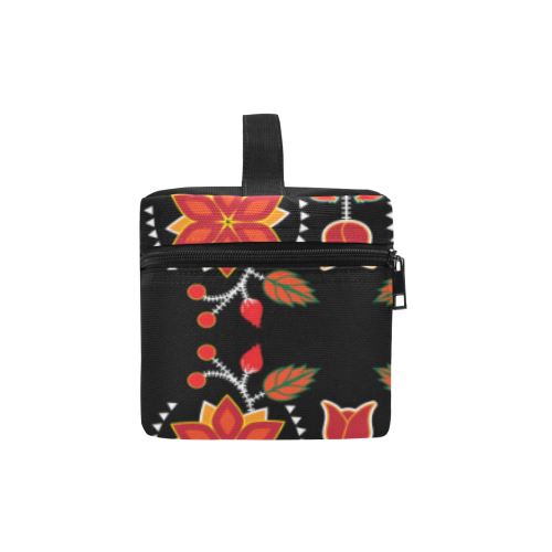 Floral Beadwork Six Bands Cosmetic Bag/Large (Model 1658) Cosmetic Bag e-joyer